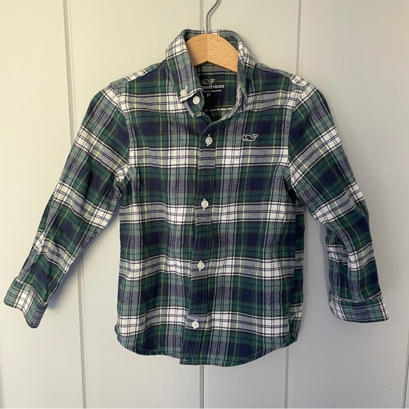 Vineyard Vines Flannel Plaid Long Sleeve Button Down Shirt - Picture 1 of 5